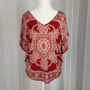 Womens Vintage V Neck flutter sleeve blouse